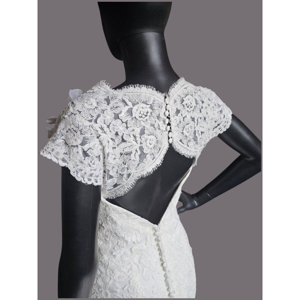 NWOT Ivory Full Lace Fit/Flare Wedding Gown - Mori Lee - Picture 11 of 13